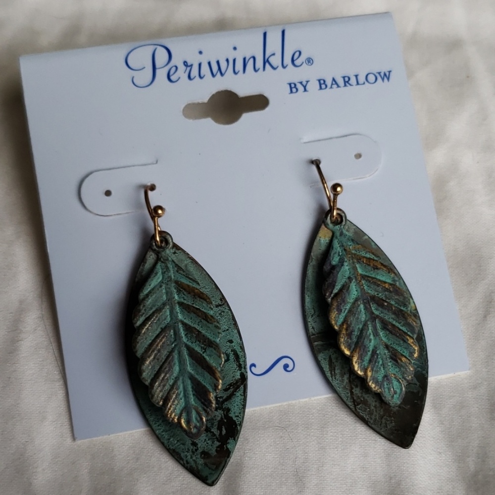BNWT BRIGHTON Antiqued Leaf Earrings